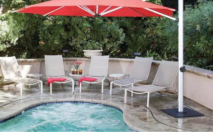 A cantilever umbrella base.