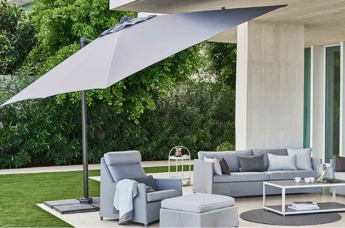 An acrylic fabric umbrella.