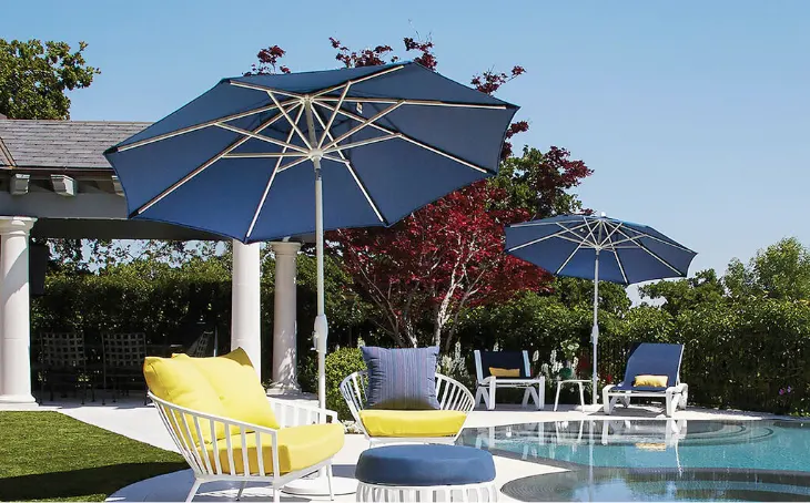 A tilting umbrella.