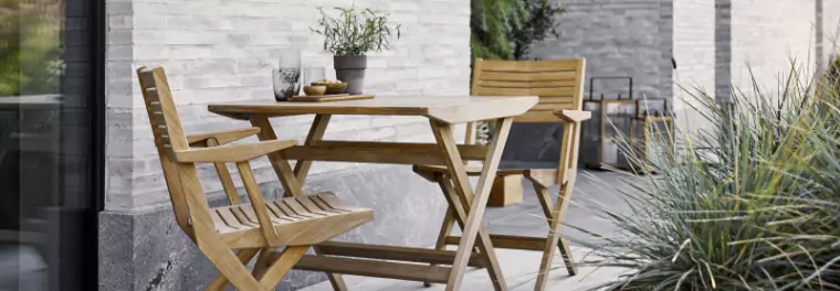 A small table with two chairs.