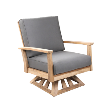 POVL Outdoor Calera Teak Swivel Rocker Lounge Chair