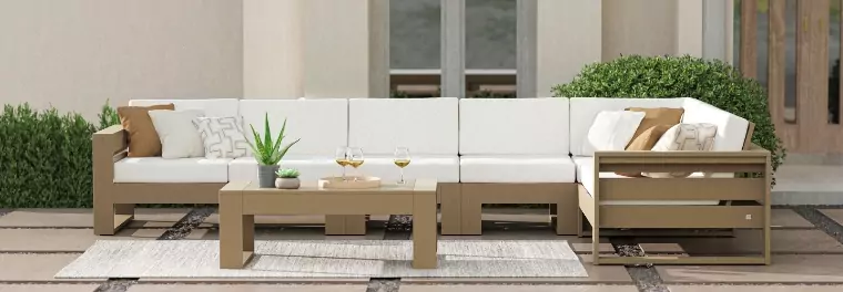 A large modular sofa.