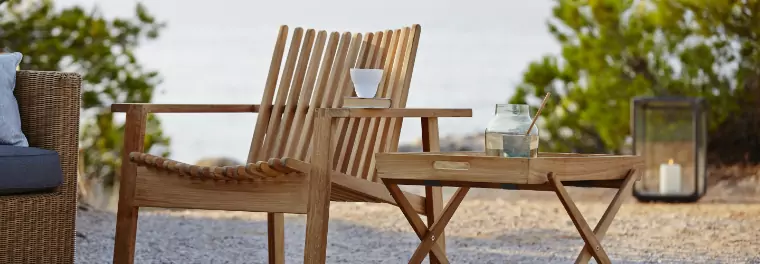 A teak chair.