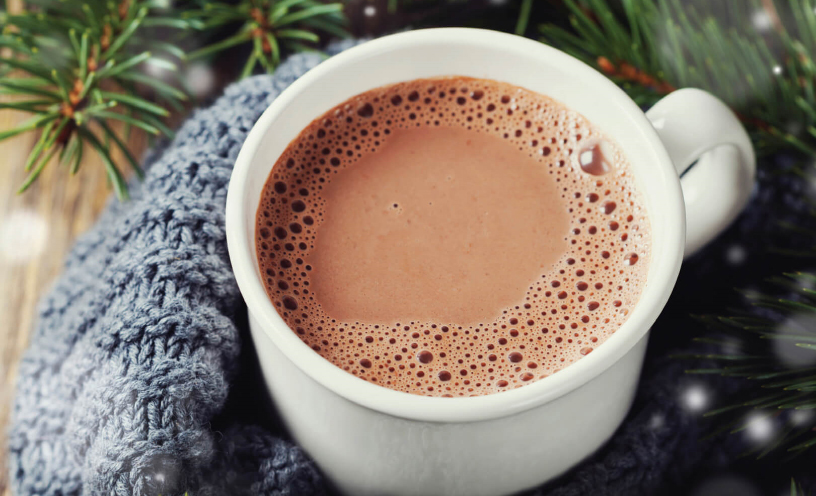 A cup of Cocoa Tea, brown drink with bubbles