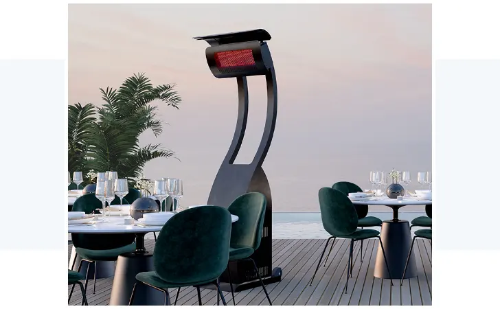 A freestanding heater.