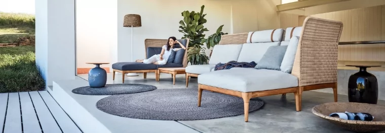 A gray modular sectional.