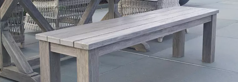 A teak bench.