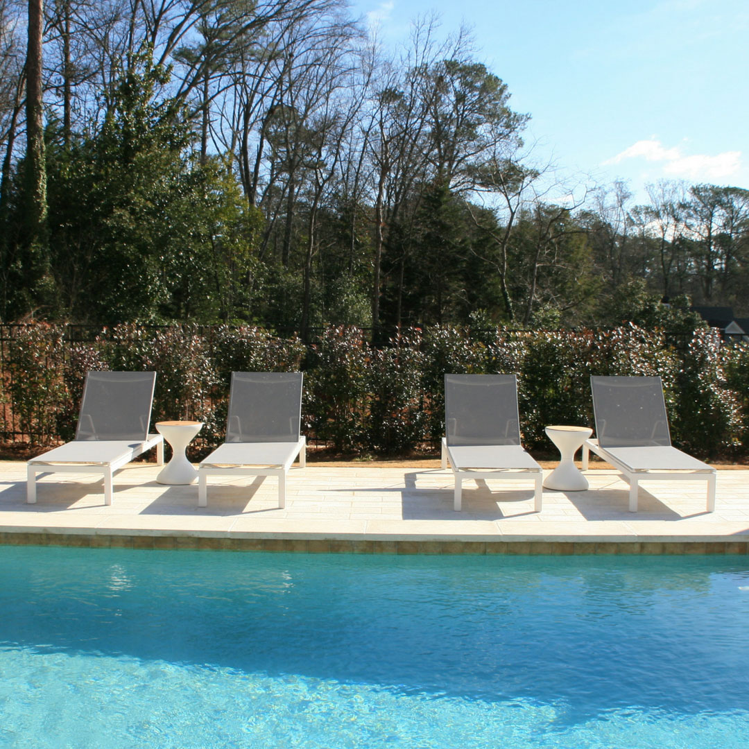 Four Longers on a Poolside.