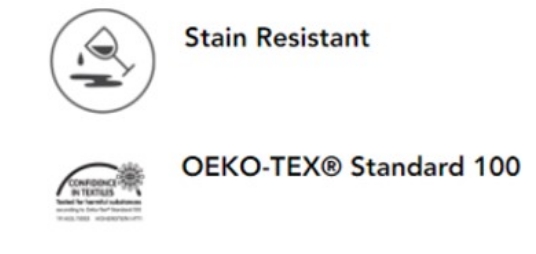 Sunbrella Rain Fabrics are stain resistant and are OEKO-TEX Standard 100