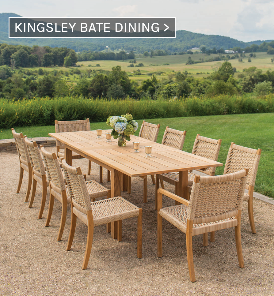 Kingsley Bate Elegant Teak Woven Metal Outdoor Furniture